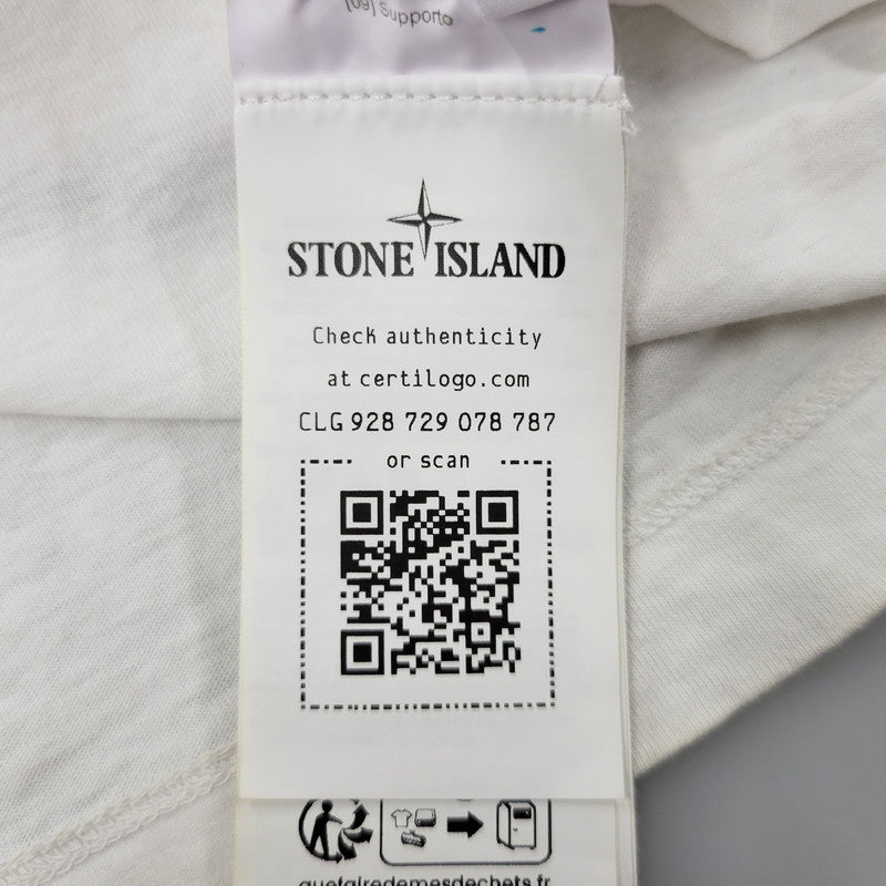 【中古品】【メンズ】 STONE ISLAND ストーンアイランド REFLECTIVE ONE PRINT TEE 80152RC87 リフレクティブ プリント Tシャツ 半袖 トップス 141-250807-as-04-izu サイズ：L カラー：ホワイト 万代Net店