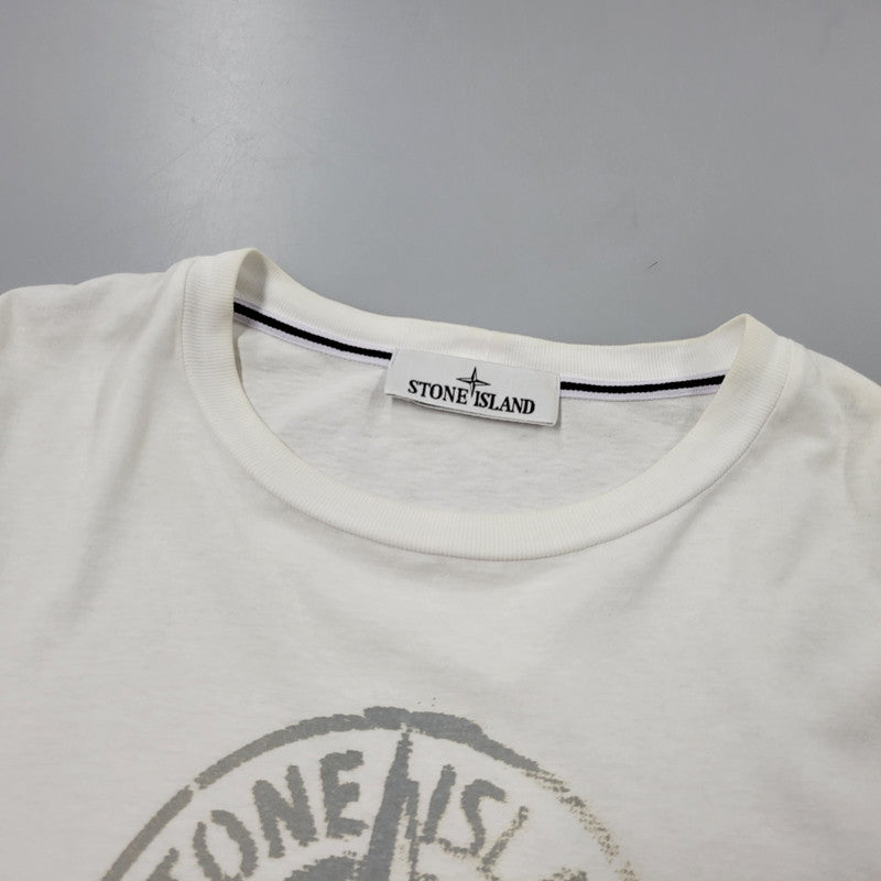 【中古品】【メンズ】 STONE ISLAND ストーンアイランド REFLECTIVE ONE PRINT TEE 80152RC87 リフレクティブ プリント Tシャツ 半袖 トップス 141-250807-as-04-izu サイズ：L カラー：ホワイト 万代Net店