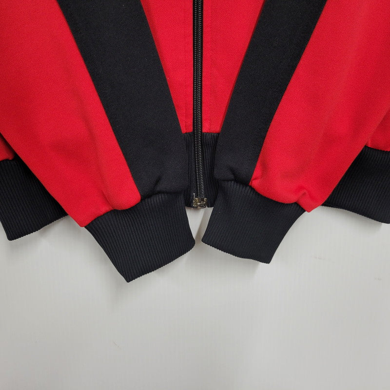 【中古品】【メンズ】 adidas アディダス TRACK JACKET ATS-44F トラックジャケット デサント製 西ドイツタグ 146-250807-as-05-izu サイズ：5 カラー：レッド×ブラック 万代Net店