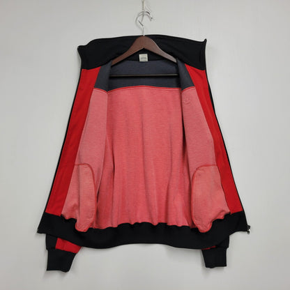 【中古品】【メンズ】 adidas アディダス TRACK JACKET ATS-44F トラックジャケット デサント製 西ドイツタグ 146-250807-as-05-izu サイズ：5 カラー：レッド×ブラック 万代Net店
