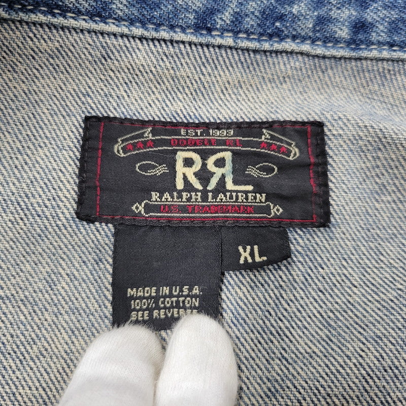 【中古品】【メンズ】 RRL ダブルアールエル DENIM JACKET デニムジャケット USA製 3星タグ アウター 145-250807-as-06-izu サイズ：XL カラー：インディゴ 万代Net店
