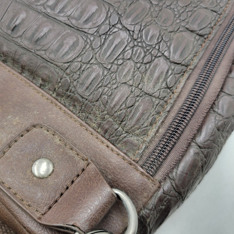 【中古品】【メンズ/レディース】 ROEN BLACK ロエンブラック クロコ型押し BODY BAG ボディバッグ 鞄 カバン 188-250812-ma-12-izu カラー：ブラウン 万代Net店