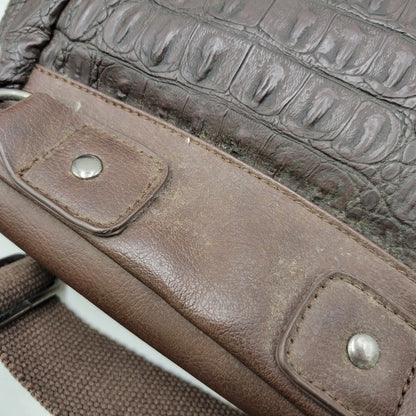 【中古品】【メンズ/レディース】 ROEN BLACK ロエンブラック クロコ型押し BODY BAG ボディバッグ 鞄 カバン 188-250812-ma-12-izu カラー：ブラウン 万代Net店