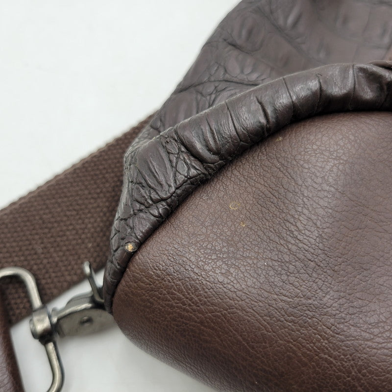 【中古品】【メンズ/レディース】 ROEN BLACK ロエンブラック クロコ型押し BODY BAG ボディバッグ 鞄 カバン 188-250812-ma-12-izu カラー：ブラウン 万代Net店