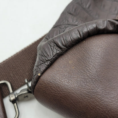 【中古品】【メンズ/レディース】 ROEN BLACK ロエンブラック クロコ型押し BODY BAG ボディバッグ 鞄 カバン 188-250812-ma-12-izu カラー：ブラウン 万代Net店