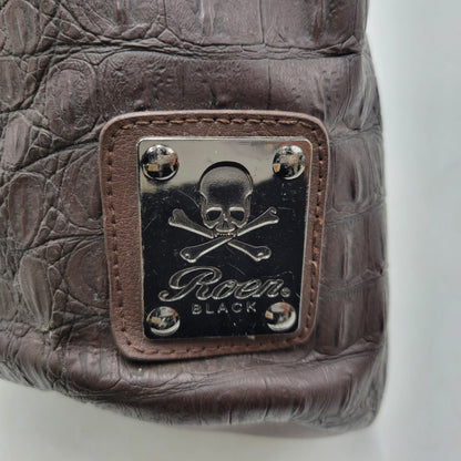 【中古品】【メンズ/レディース】 ROEN BLACK ロエンブラック クロコ型押し BODY BAG ボディバッグ 鞄 カバン 188-250812-ma-12-izu カラー：ブラウン 万代Net店