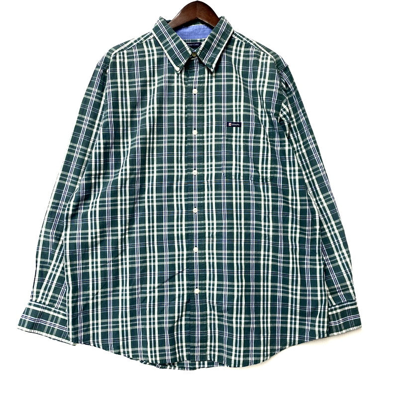 【中古品】【メンズ】 CHAPS RALPH LAUREN チャップス ラルフローレン LS BD SHIRT ロングスリーブ ボタンダウン シャツ 長袖 チェック トップス 146-250811-as-34-izu サイズ：L カラー：グリーン系 万代Net店