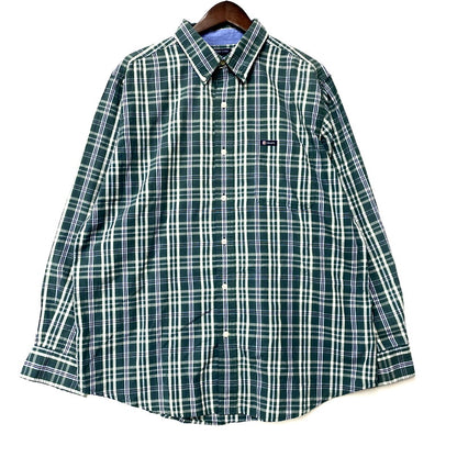 【中古品】【メンズ】 CHAPS RALPH LAUREN チャップス ラルフローレン LS BD SHIRT ロングスリーブ ボタンダウン シャツ 長袖 チェック トップス 146-250811-as-34-izu サイズ：L カラー：グリーン系 万代Net店
