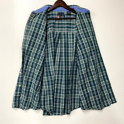 【中古品】【メンズ】 CHAPS RALPH LAUREN チャップス ラルフローレン LS BD SHIRT ロングスリーブ ボタンダウン シャツ 長袖 チェック トップス 146-250811-as-34-izu サイズ：L カラー：グリーン系 万代Net店