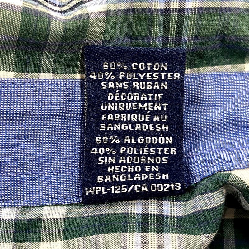 【中古品】【メンズ】 CHAPS RALPH LAUREN チャップス ラルフローレン LS BD SHIRT ロングスリーブ ボタンダウン シャツ 長袖 チェック トップス 146-250811-as-34-izu サイズ：L カラー：グリーン系 万代Net店