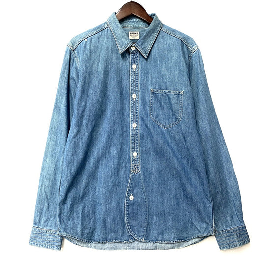 【中古品】【メンズ】 BARNS OUTFITTERS バーンズ アウトフィッターズ LS DENIM SHIRT ロングスリーブ デニムシャツ 長袖 トップス 145-250811-as-32-izu サイズ：L カラー：ブルー 万代Net店