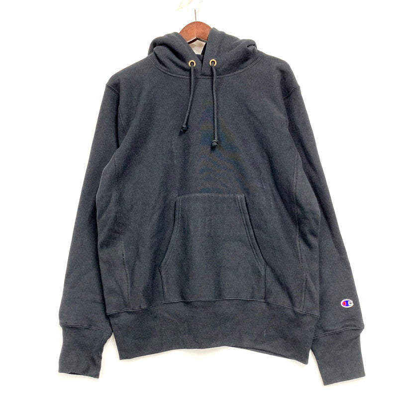【中古品】【メンズ】 Champion チャンピオン REVERSE WEAVE HOODED SWEATSHIRT C3-Y132 リバースウィーブ フーデッド スウェットシャツ 青単タグ パーカー 長袖 トップス 148-250814-as-13-izu サイズ：L カラー：ブラック 万代Net店