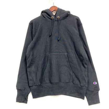 【中古品】【メンズ】 Champion チャンピオン REVERSE WEAVE HOODED SWEATSHIRT C3-Y132 リバースウィーブ フーデッド スウェットシャツ 青単タグ パーカー 長袖 トップス 148-250814-as-13-izu サイズ：L カラー：ブラック 万代Net店