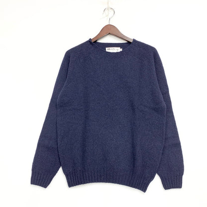 【中古品】【メンズ】 HARLEY ハーレー スコットランド製 WOOL KNIT SWEATER ウールニットセーター トップス 長袖 141-250812-ma-19-izu サイズ：40 カラー：NAVY 万代Net店