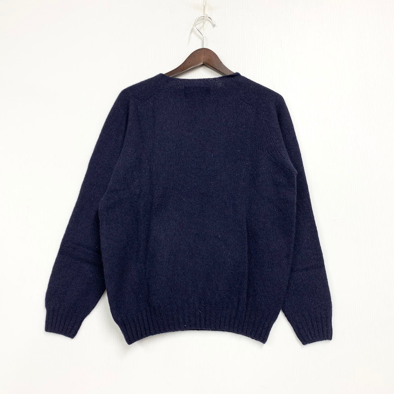 【中古品】【メンズ】 HARLEY ハーレー スコットランド製 WOOL KNIT SWEATER ウールニットセーター トップス 長袖 141-250812-ma-19-izu サイズ：40 カラー：NAVY 万代Net店