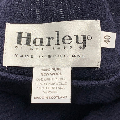 【中古品】【メンズ】 HARLEY ハーレー スコットランド製 WOOL KNIT SWEATER ウールニットセーター トップス 長袖 141-250812-ma-19-izu サイズ：40 カラー：NAVY 万代Net店