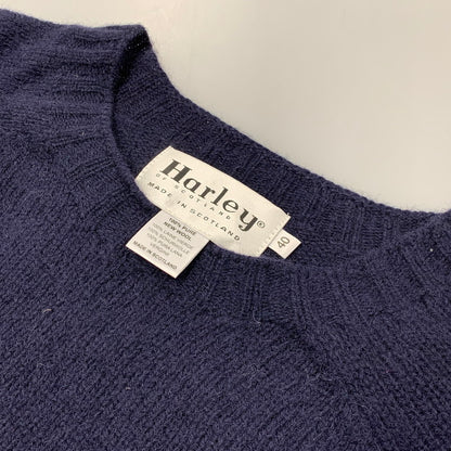 【中古品】【メンズ】 HARLEY ハーレー スコットランド製 WOOL KNIT SWEATER ウールニットセーター トップス 長袖 141-250812-ma-19-izu サイズ：40 カラー：NAVY 万代Net店