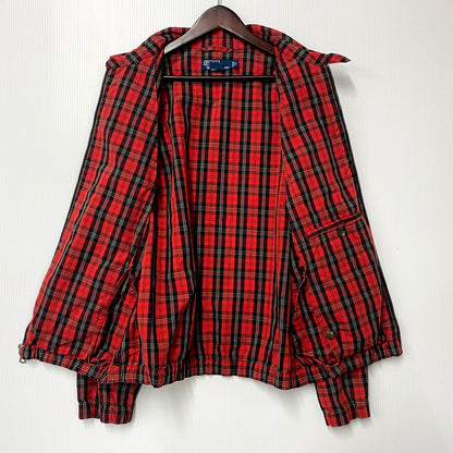 【中古品】【メンズ】 Polo by Ralph Lauren ポロバイラルフローレン CHECK PATTERN SWING TOP JACKET チェック パターン スイング トップ ジャケット 長袖 ロゴ 刺繍 アウター 146-250810-ay-06-izu サイズ：M カラー：レッド系 万代Net店
