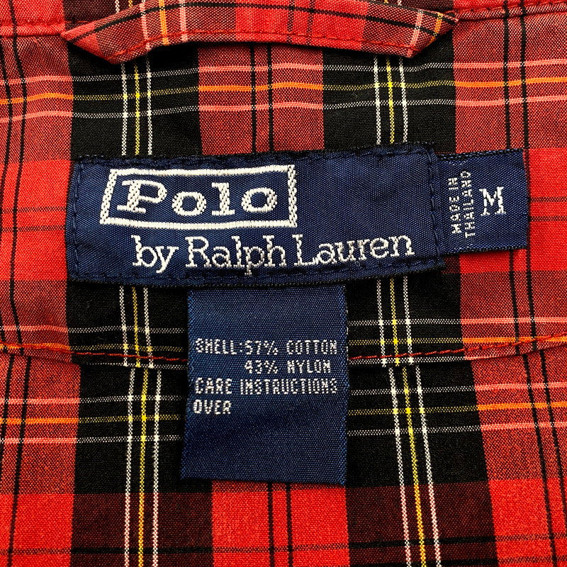 【中古品】【メンズ】 Polo by Ralph Lauren ポロバイラルフローレン CHECK PATTERN SWING TOP JACKET チェック パターン スイング トップ ジャケット 長袖 ロゴ 刺繍 アウター 146-250810-ay-06-izu サイズ：M カラー：レッド系 万代Net店