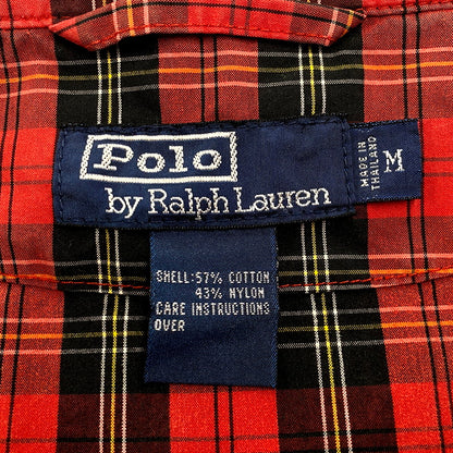 【中古品】【メンズ】 Polo by Ralph Lauren ポロバイラルフローレン CHECK PATTERN SWING TOP JACKET チェック パターン スイング トップ ジャケット 長袖 ロゴ 刺繍 アウター 146-250810-ay-06-izu サイズ：M カラー：レッド系 万代Net店