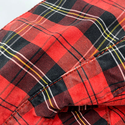 【中古品】【メンズ】 Polo by Ralph Lauren ポロバイラルフローレン CHECK PATTERN SWING TOP JACKET チェック パターン スイング トップ ジャケット 長袖 ロゴ 刺繍 アウター 146-250810-ay-06-izu サイズ：M カラー：レッド系 万代Net店