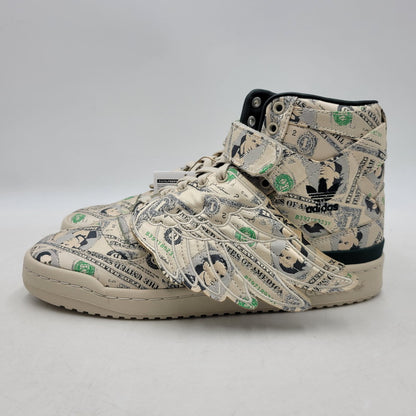 【中古美品】【メンズ】 ADIDAS×JEREMY SCOTT アディダス×ジェレミー・スコット Q46154 FORUM HIGH WINGS 1.0 フォーラム ハイ ウィング 1.0 靴 スニーカー シューズ 161-250809-ma-06-izu サイズ：27cm カラー：MONEY 万代Net店