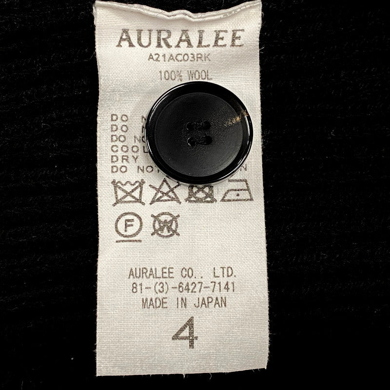 【中古品】【メンズ】 AURALEE オーラリー 21AW SUPER FINE WOOL RIB KNIT BIG CARDIGAN A21AC03RK スーパー ファイン ウール リブ ニット ビッグ カーディガン 厚手 トップス 140-250810-ay-09-izu サイズ：4 カラー：ブラック 万代Net店