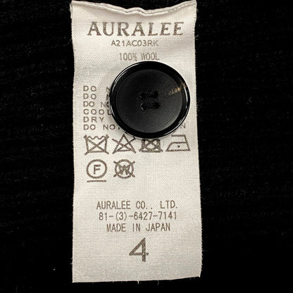 【中古品】【メンズ】 AURALEE オーラリー 21AW SUPER FINE WOOL RIB KNIT BIG CARDIGAN A21AC03RK スーパー ファイン ウール リブ ニット ビッグ カーディガン 厚手 トップス 140-250810-ay-09-izu サイズ：4 カラー：ブラック 万代Net店