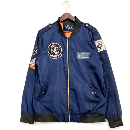 【中古品】【メンズ】 YSX WAPPEN FLIGHT JACKET ワッペン フライトジャケット アウター 146-250814-as-12-izu カラー：ネイビー 万代Net店