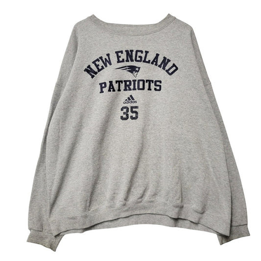 【中古品】【メンズ】 adidas アディダス USA製 NEW ENGLAND PATRIOTS ニューイングランド ペイトリオッツ SWEATSHIRT スウェットシャツ トップス トレーナー 長袖　 146-250814-ya-09-izu サイズ：2XL カラー：グレー 万代Net店