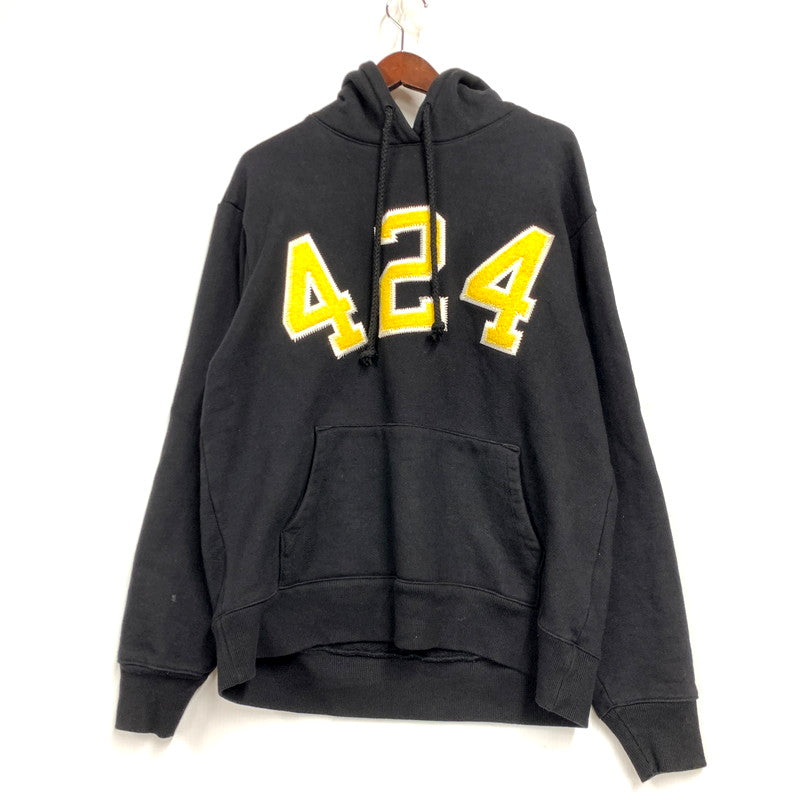 【中古品】【メンズ】 424 フォートゥーフォー LOGO PATCH HOODIE ロゴ パッチ フーディ パーカー 長袖 トップス 142-250814-as-15-izu サイズ：L カラー：ブラック 万代Net店