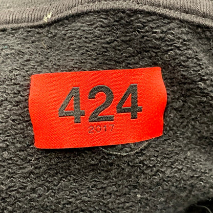 【中古品】【メンズ】 424 フォートゥーフォー LOGO PATCH HOODIE ロゴ パッチ フーディ パーカー 長袖 トップス 142-250814-as-15-izu サイズ：L カラー：ブラック 万代Net店