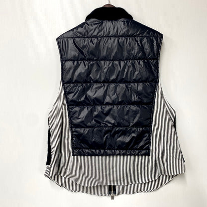 【中古美品】【メンズ】 COTTON SHIRT WITH SWITCHING QUILTED VEST UP2E1001 コットン シャツ 切り替え キルティング ベスト ストライプ トップス 140-250810-ay-15-izu サイズ：2 カラー：ブラック 万代Net店