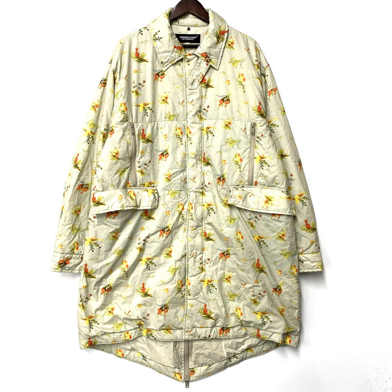 【中古品】【メンズ】 FLOUR DESIGN MODS COAT UC2E4302 フラワー デザイン モッズ コート 総柄 アウター 140-250810-ay-16-izu サイズ：2 カラー：ICE GRAY BASE 万代Net店