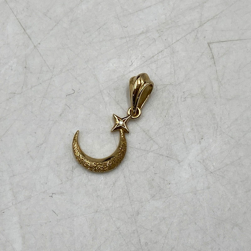 【中古品】【メンズ/レディース】 AVALANCHE アヴァランチ 10K MOON＆STAR DIAMOND PENDANT TOP ムーン＆スター ダイヤモンド ペンダント トップ 月 星 ネックレス トップ アクセサリー 192-250810-ay-12-izu カラー：イエローゴールド 万代Net店