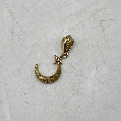 【中古品】【メンズ/レディース】 AVALANCHE アヴァランチ 10K MOON＆STAR DIAMOND PENDANT TOP ムーン＆スター ダイヤモンド ペンダント トップ 月 星 ネックレス トップ アクセサリー 192-250810-ay-12-izu カラー：イエローゴールド 万代Net店