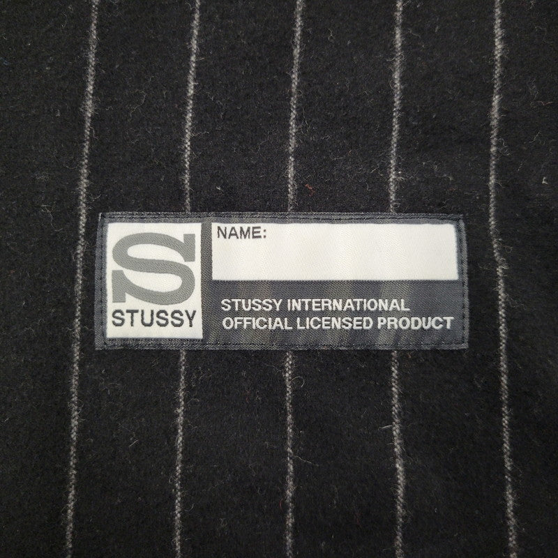 【中古品】【メンズ】 STUSSY ステューシー 111761 ARCH FELT LOGO SS WOOL BASEBALL SHIRT アーチフェルトロゴ ショートスリーブウールベースボールシャツ トップス 半袖 142-250811-ma-05-izu サイズ：L カラー：BLACK 万代Net店
