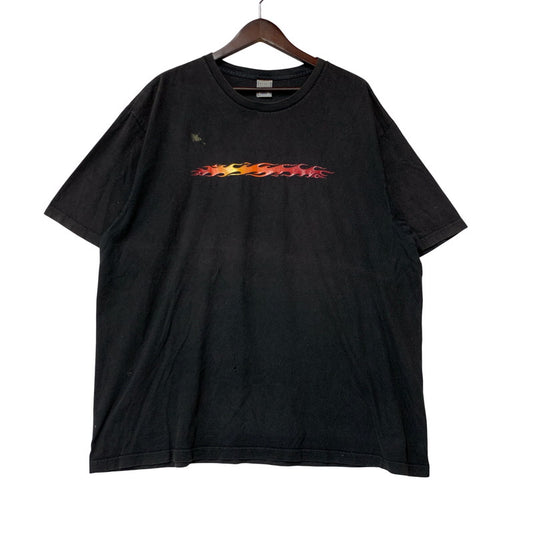 【現状渡し品】【メンズ】 OLD NAVY オールドネイビー 00S FLAME PATTERN T-SHIRT 00年代 フレイムパターン Tシャツ トップス 半袖 146-250816-ma-04-izu サイズ：XL カラー：ブラック 万代Net店