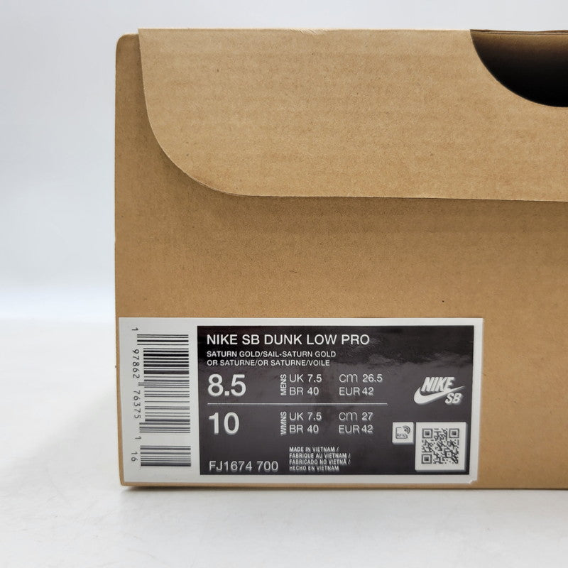 【中古美品】【メンズ】 NIKE SB ナイキエスビー DUNK LOW PRO FJ1674-700 ダンク ロー プロ スニーカー シューズ 靴 160-250811-as-12-izu サイズ：26.5cm カラー：SATURN GOLD/SAIL-SATURN GOLD 万代Net店