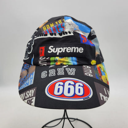 【中古品】【メンズ/レディース】 Supreme シュプリーム GORE-TEX LONG BILL CAMP CAP BLACK STICKERS ゴアテックス キャンプ キャップ 帽子 185-250811-as-03-izu サイズ：M/L カラー：ブラック系 万代Net店