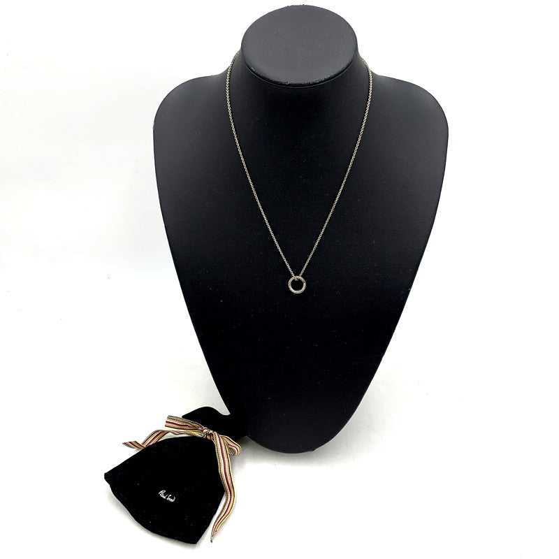 【中古品】【メンズ/レディース】 PAUL SMITH ポールスミス LOGO RING NECKLACE アクセサリー ロゴリング ネックレス アクセサリー 193-250817-rk-06-izu カラー：シルバー 万代Net店