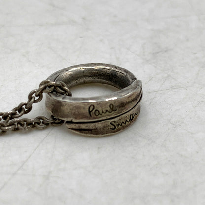 【中古品】【メンズ/レディース】 PAUL SMITH ポールスミス LOGO RING NECKLACE アクセサリー ロゴリング ネックレス アクセサリー 193-250817-rk-06-izu カラー：シルバー 万代Net店