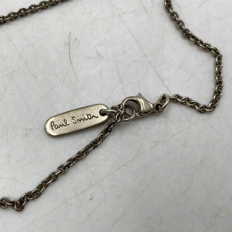 【中古品】【メンズ/レディース】 PAUL SMITH ポールスミス LOGO RING NECKLACE アクセサリー ロゴリング ネックレス アクセサリー 193-250817-rk-06-izu カラー：シルバー 万代Net店