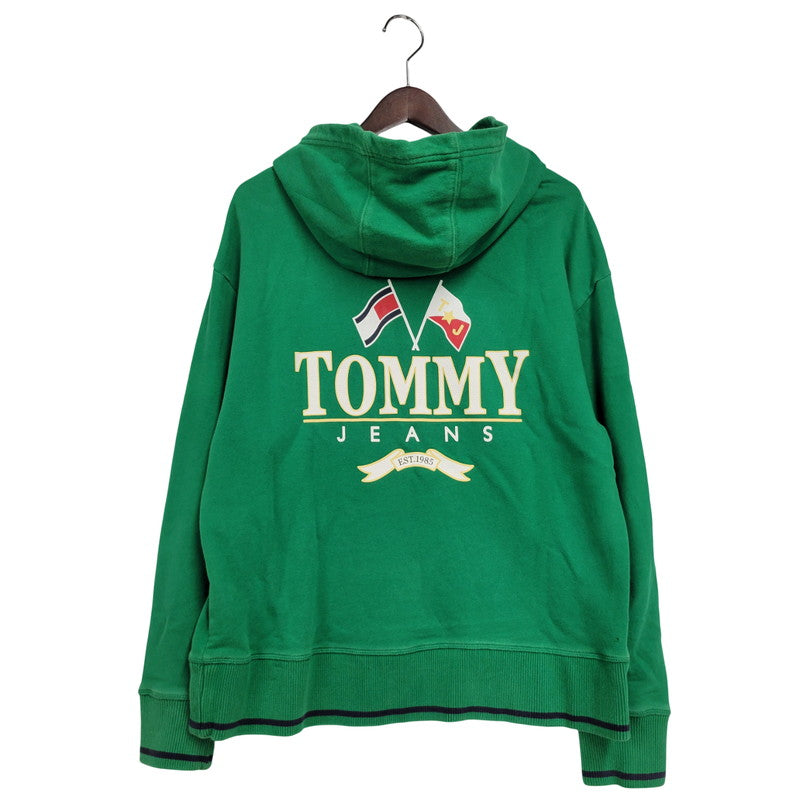 【中古品】【メンズ】 TOMMY JEANS トミージーンズ HOODED SWEATSHIRT フーデッドスウェットシャツ トップス パーカー 長袖 147-250816-ma-37-izu サイズ：S カラー：グリーン 万代Net店