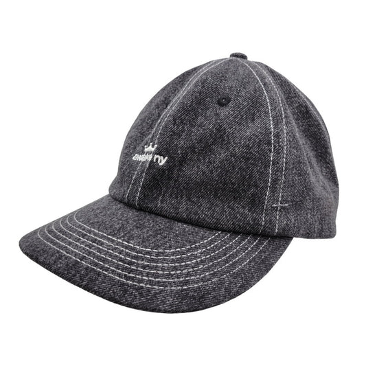 【中古品】【メンズ/レディース】 AWAKE NY アウェイクニューヨーク CROWN LOGO DENIM HAT クラウン ロゴ デニム キャップ 帽子 185-250816-as-24-izu サイズ：F カラー：ブラック 万代Net店