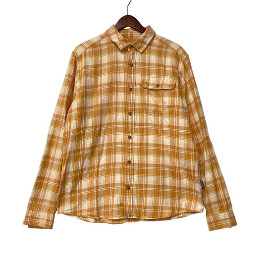 【中古品】【メンズ】 patagonia パタゴニア CHECK LS SHIRT 42410SP22 チェック ロングスリーブ シャツ 長袖 トップス 144-250817-as-11-izu サイズ：M カラー：オレンジ系 万代Net店