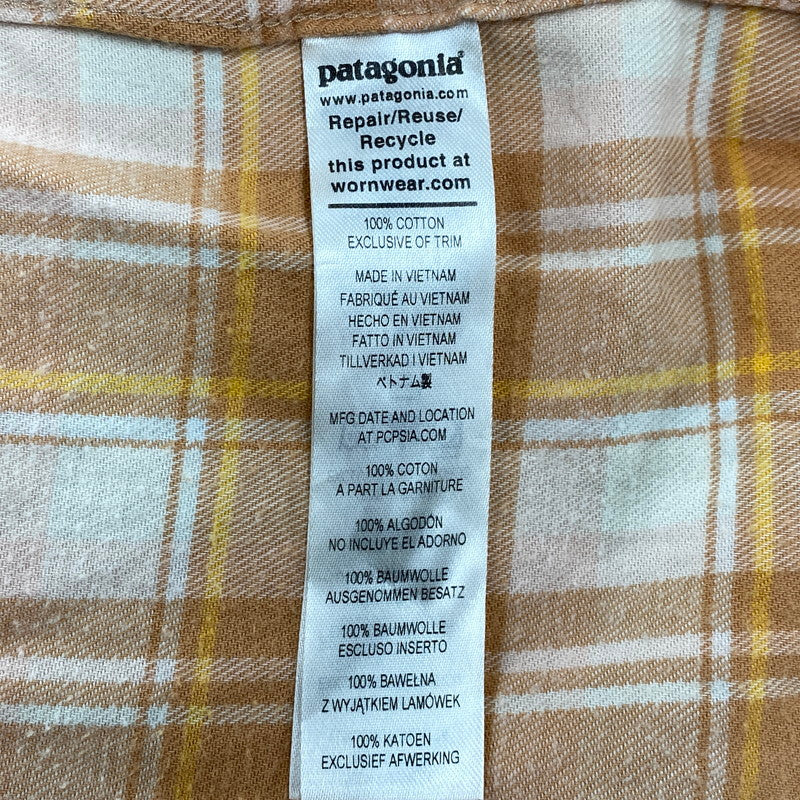 【中古品】【メンズ】 patagonia パタゴニア CHECK LS SHIRT 42410SP22 チェック ロングスリーブ シャツ 長袖 トップス 144-250817-as-11-izu サイズ：M カラー：オレンジ系 万代Net店