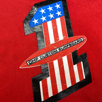 【中古品】【メンズ】 CHP CUSTOM SURFBOARD USA FLAG NO1 T-SHIRT Tシャツ 半袖 トップス 146-250817-as-13-izu サイズ：M カラー：レッド 万代Net店