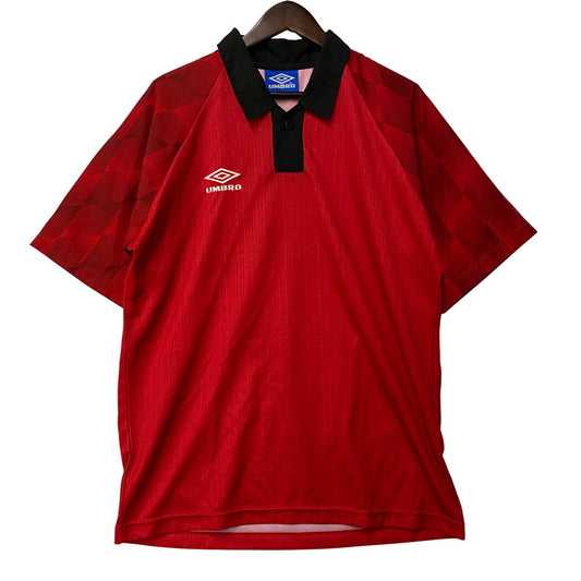 【中古品】【メンズ】 UMBRO アンブロ FOOTBALL GAME SHIRT フットボール ゲームシャツ 青タグ 半袖 トップス 146-250817-as-12-izu サイズ：M カラー：レッド 万代Net店