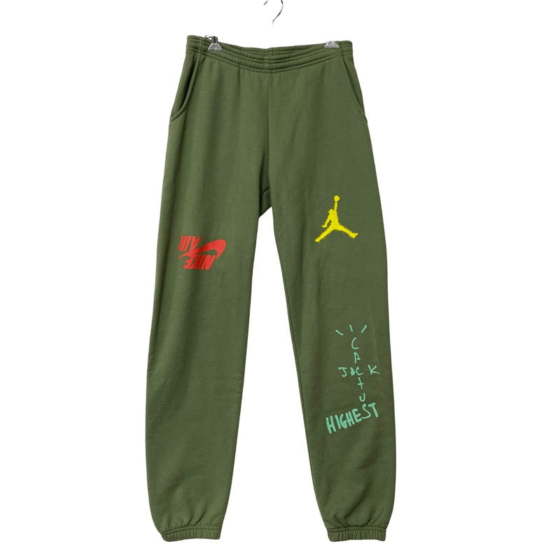 【中古品】【メンズ】 NIKE JORDAN×TRAVIS SCOTT ナイキジョーダン×トラヴィス・スコット 19AW CACTUS JACK HIGHEST SWEATPANT カクタスジャック ハイエスト スウェットパンツ ズボン ボトムス 153-250813-ma-07-izu サイズ：S カラー：GREEN 万代Net店